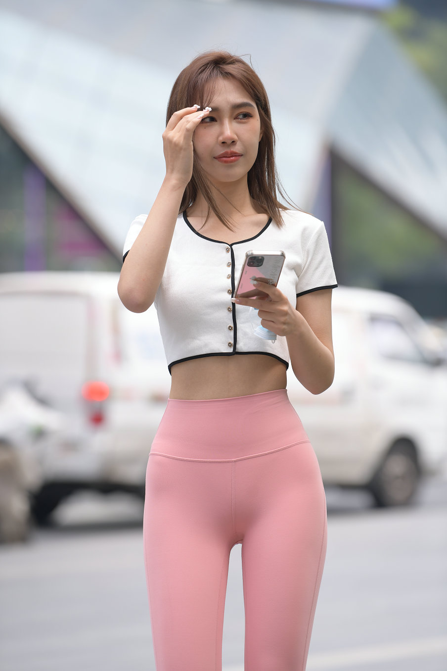图片[2]-街拍粉色瑜伽裤女孩J2900 645P1V-20.7GB-多米街拍