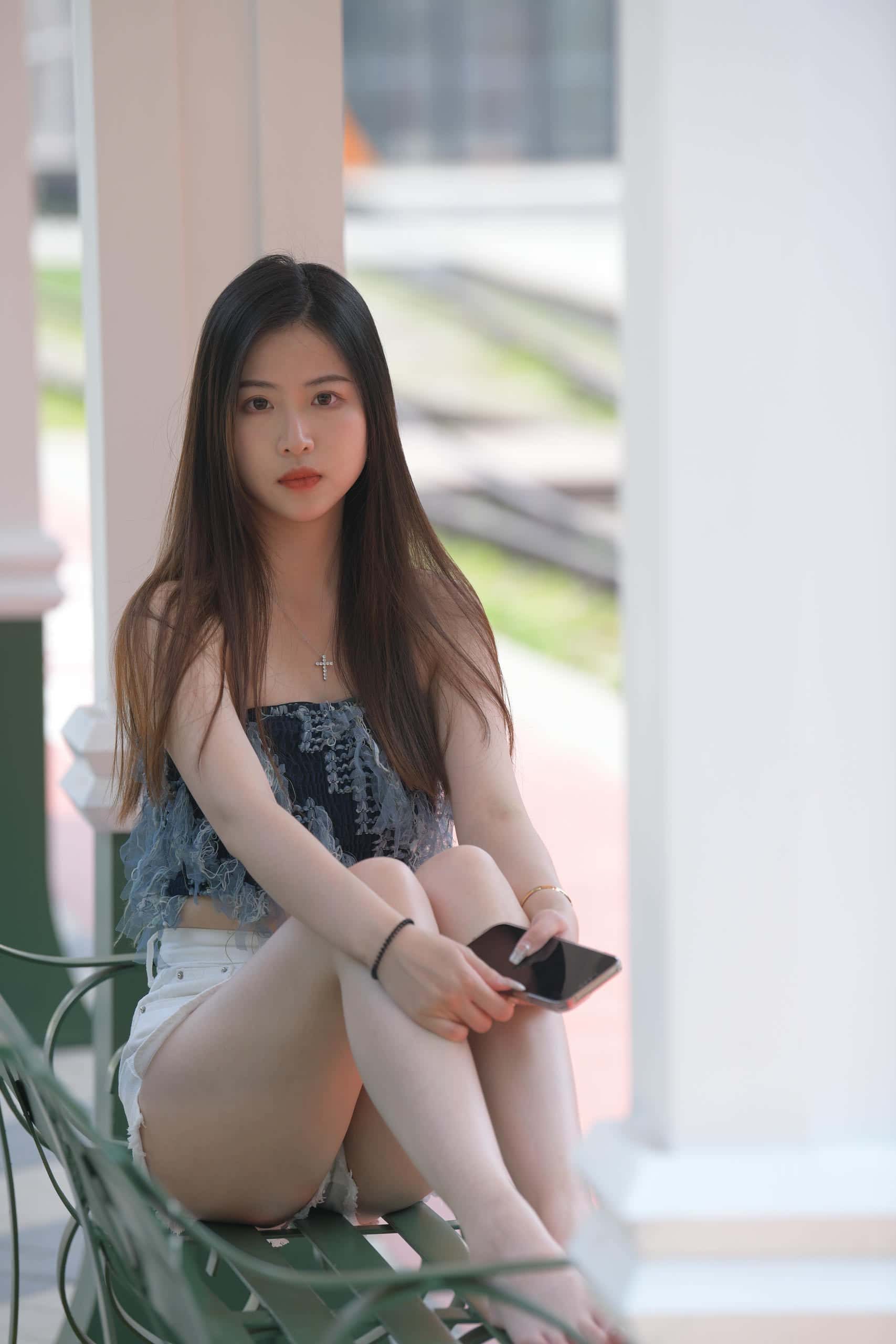 图片[1]-特别清纯的热裤姑娘，忒好看了【770P】F6241-多米街拍