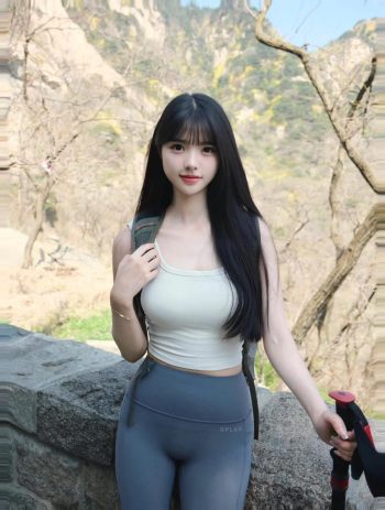 图片[9]-爱爬山的瑜伽裤MM，太甜美了！~-多米街拍