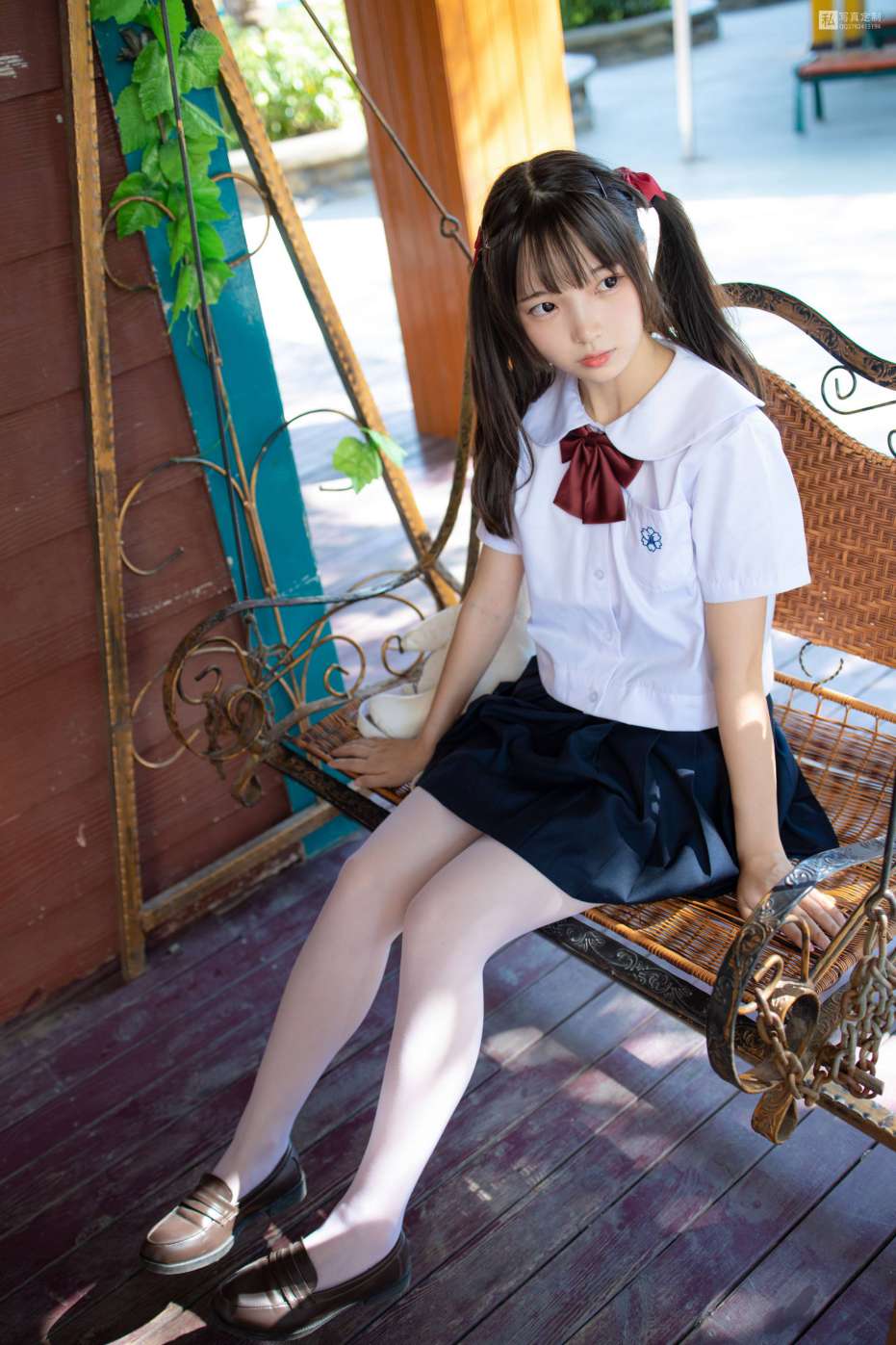 图片[3]-眼神好清澈的双马尾白丝女孩【75P】20019-多米街拍